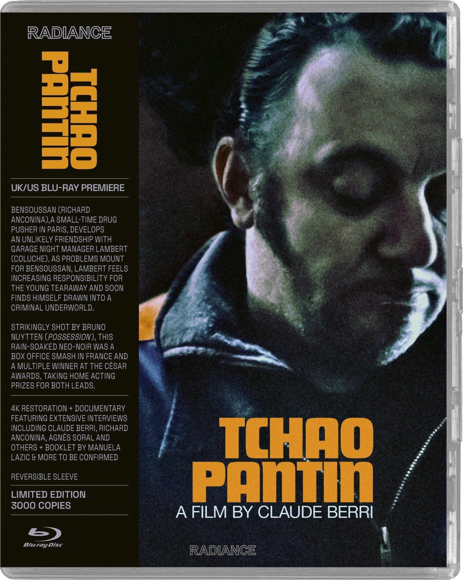 Tchao Pantin — přední strana obálky, Radiance Films